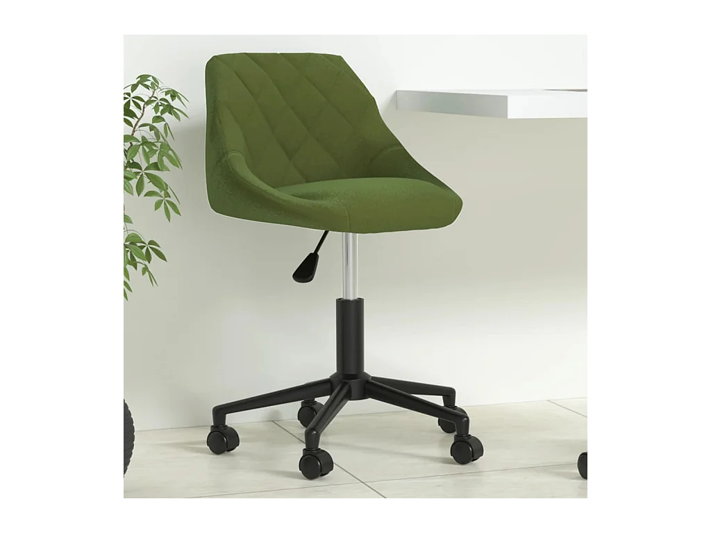 Chaise pivotante de bureau Vert clair Velours