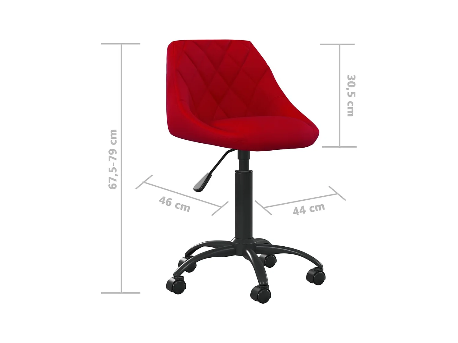 Chaise de bureau Rouge bordeaux Velours