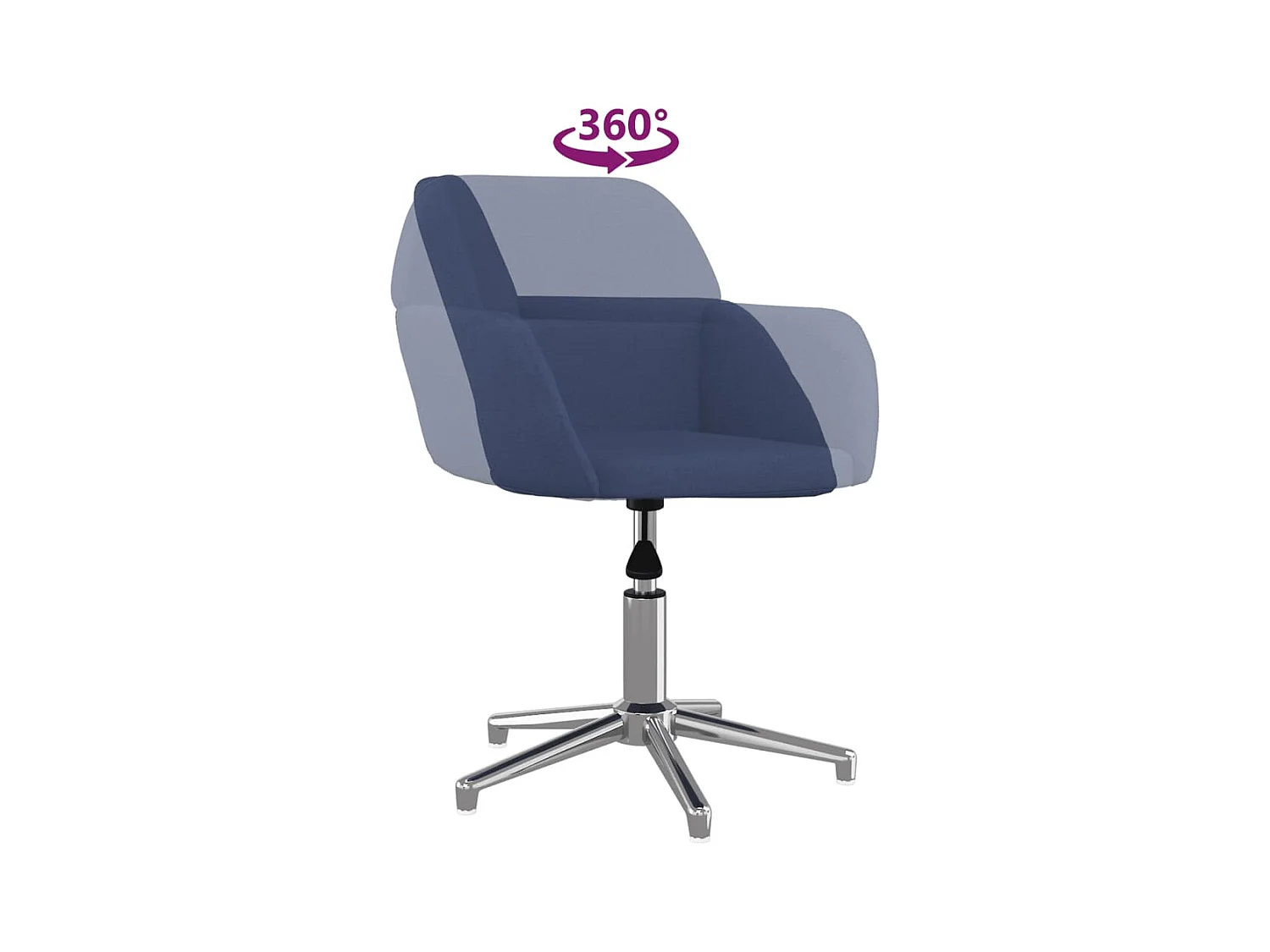 Chaise pivotante de bureau Bleu Tissu