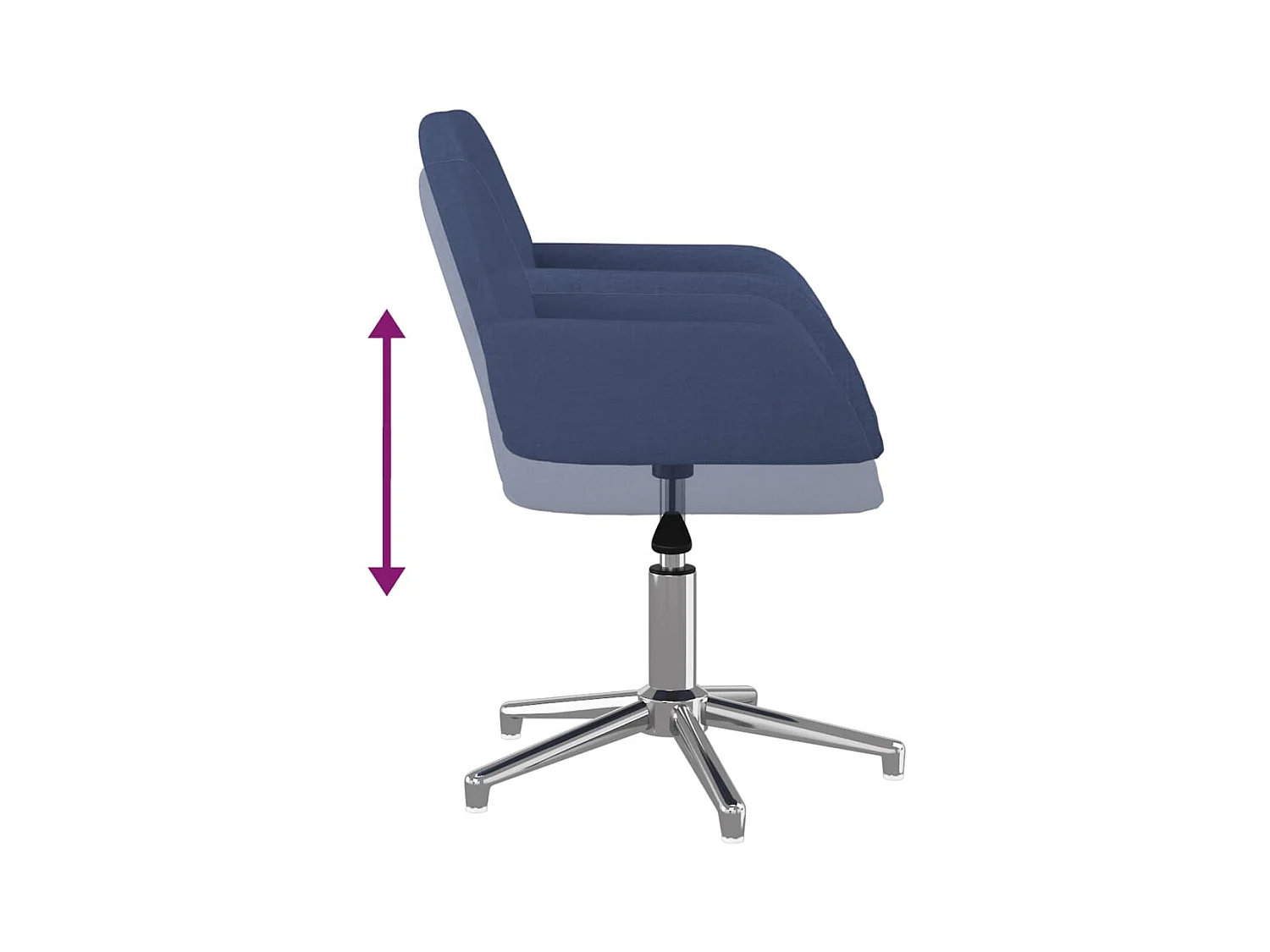 Chaise pivotante de bureau Bleu Tissu