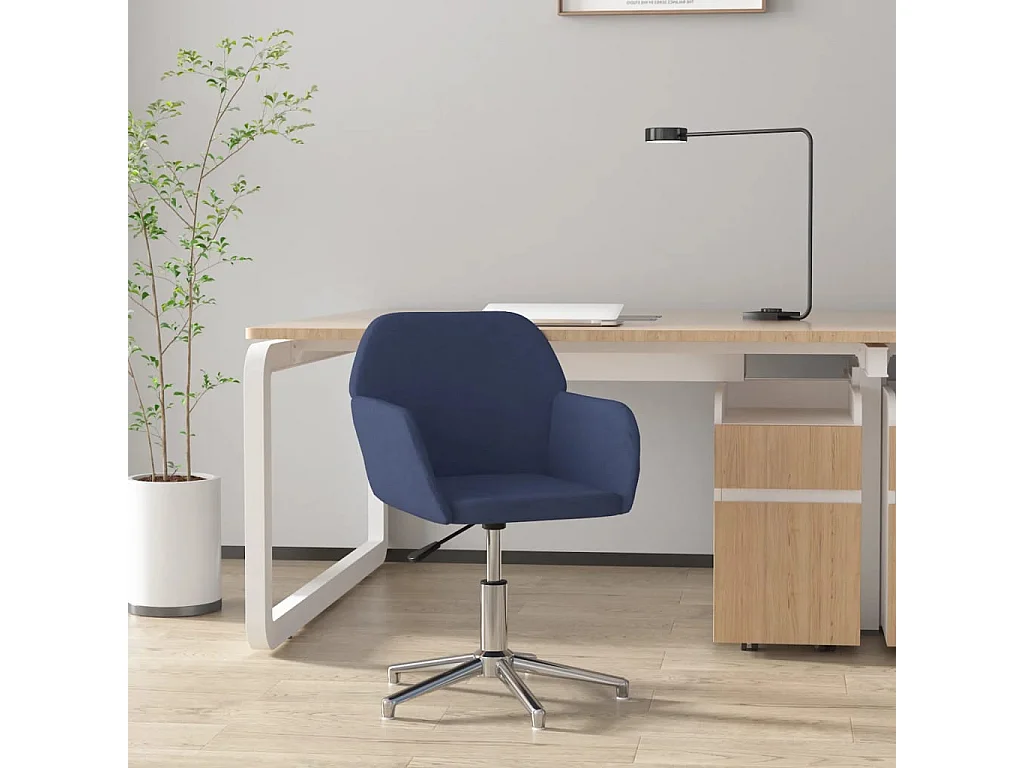 Kantoorstoel draaibaar stof blauw