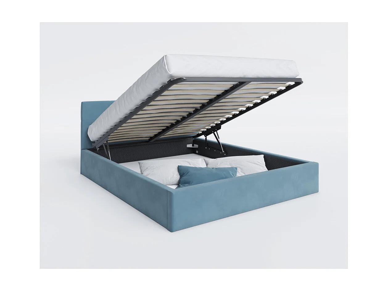 Lit coffre RINO 120 x 200 cm - Sommier inclus Azur