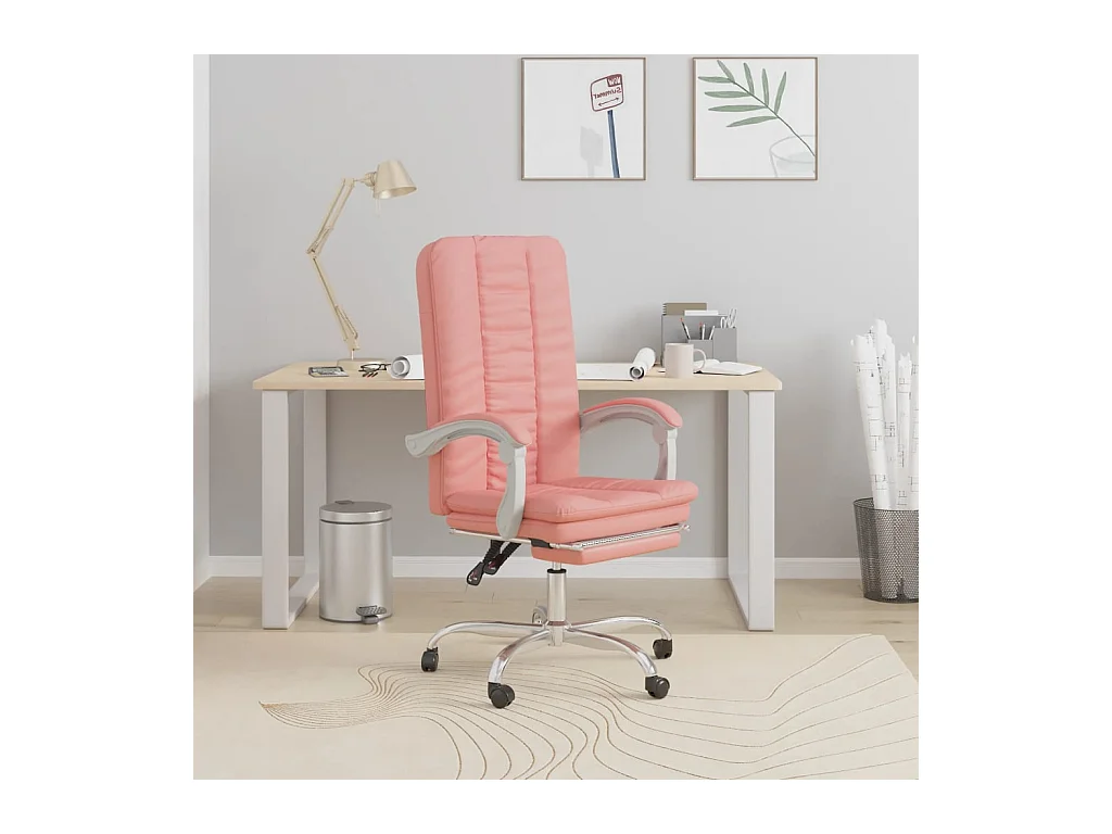 Fauteuil inclinable de bureau Rose Similicuir