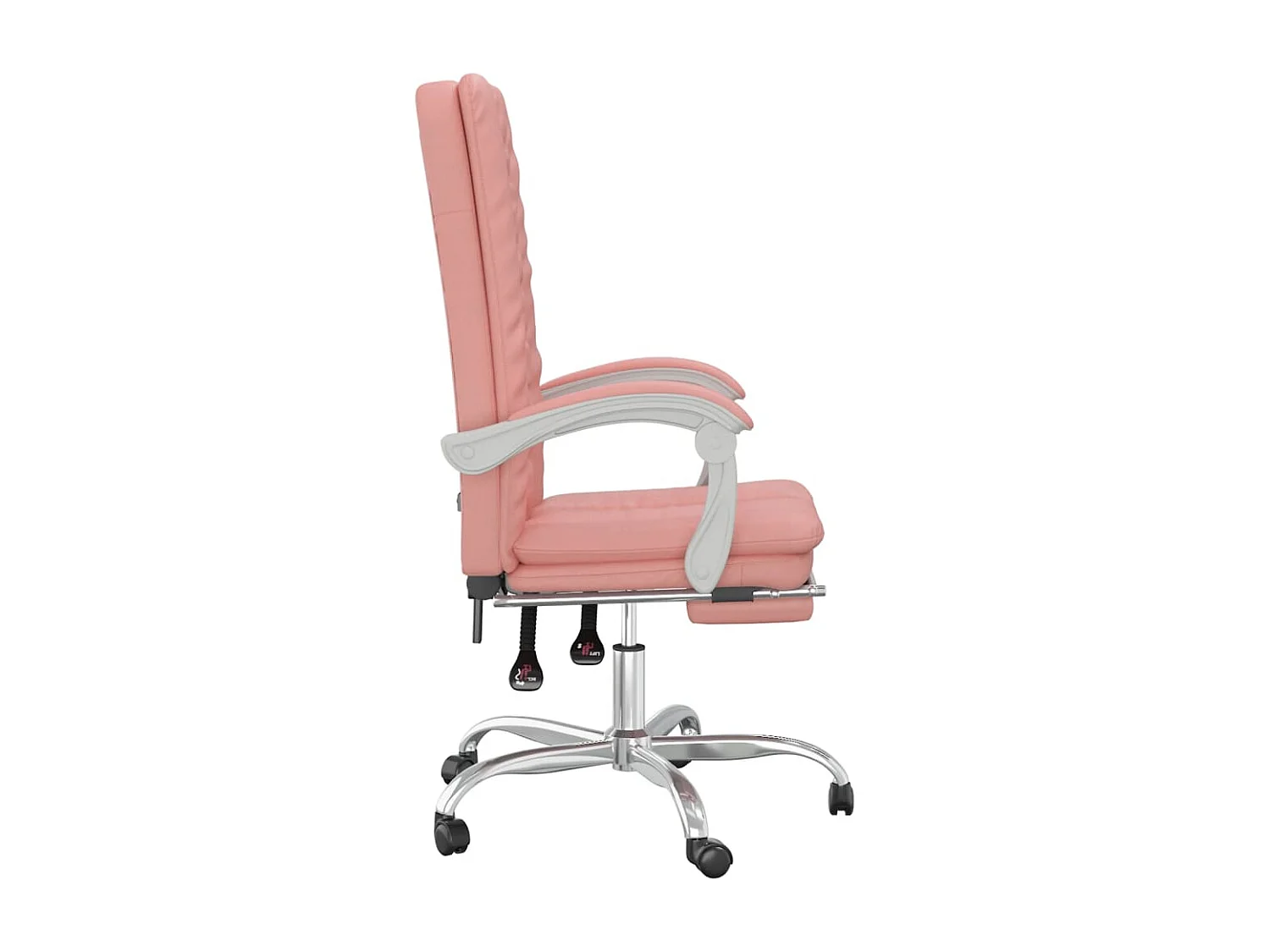 Fauteuil inclinable de bureau Rose Similicuir