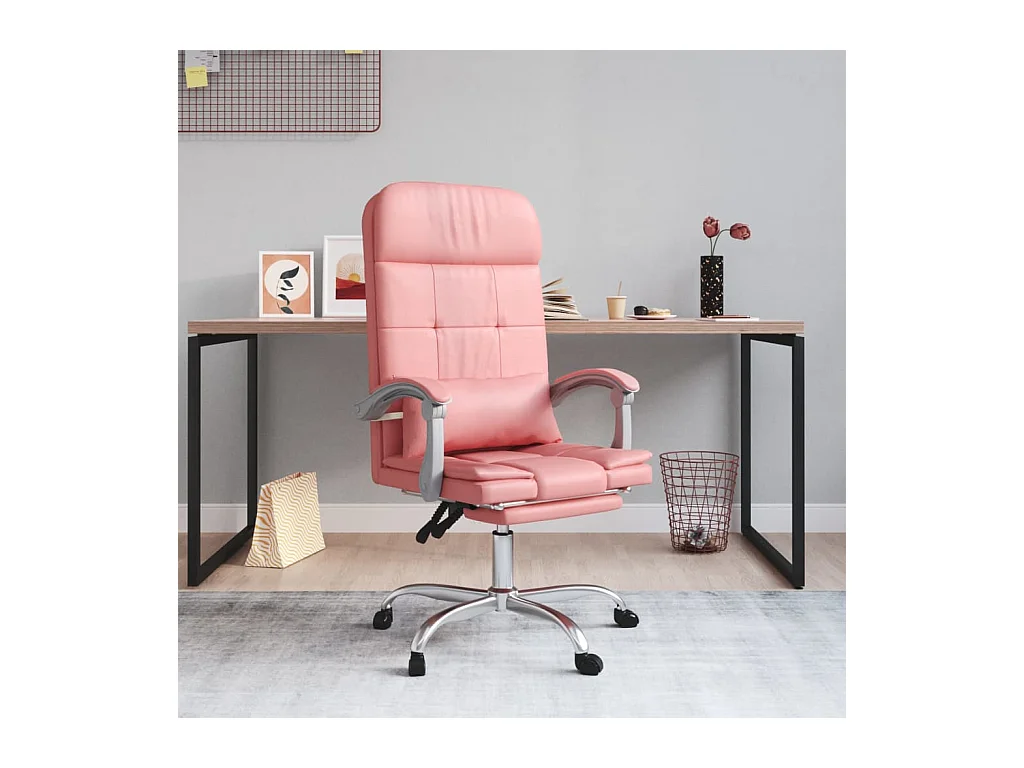Fauteuil de massage inclinable de bureau Rose Similicuir