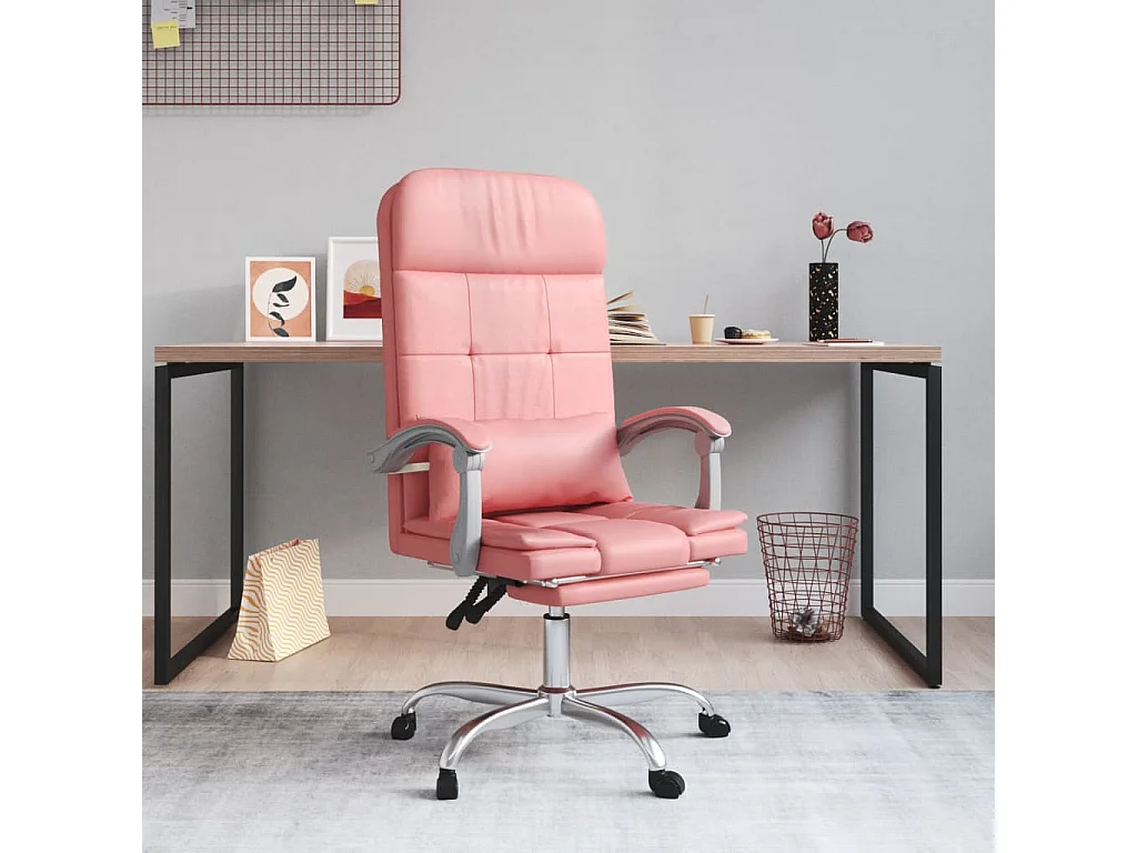 Fauteuil de massage inclinable de bureau Rose Similicuir