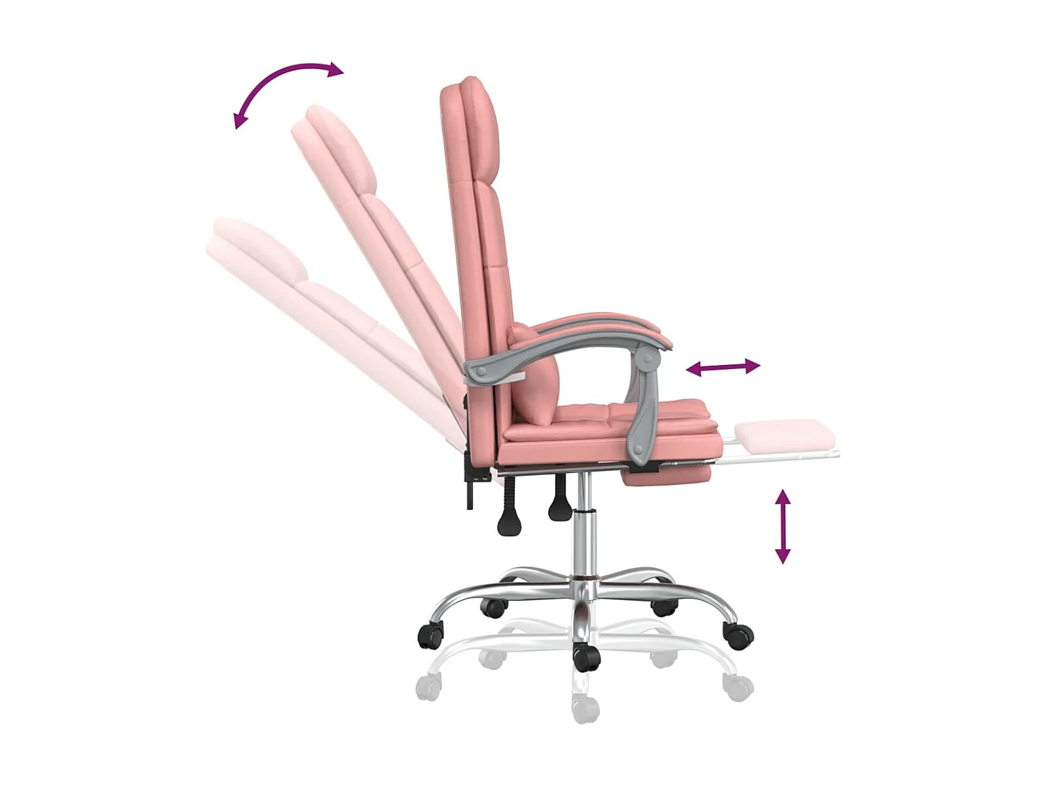 Fauteuil de massage inclinable de bureau Rose Similicuir