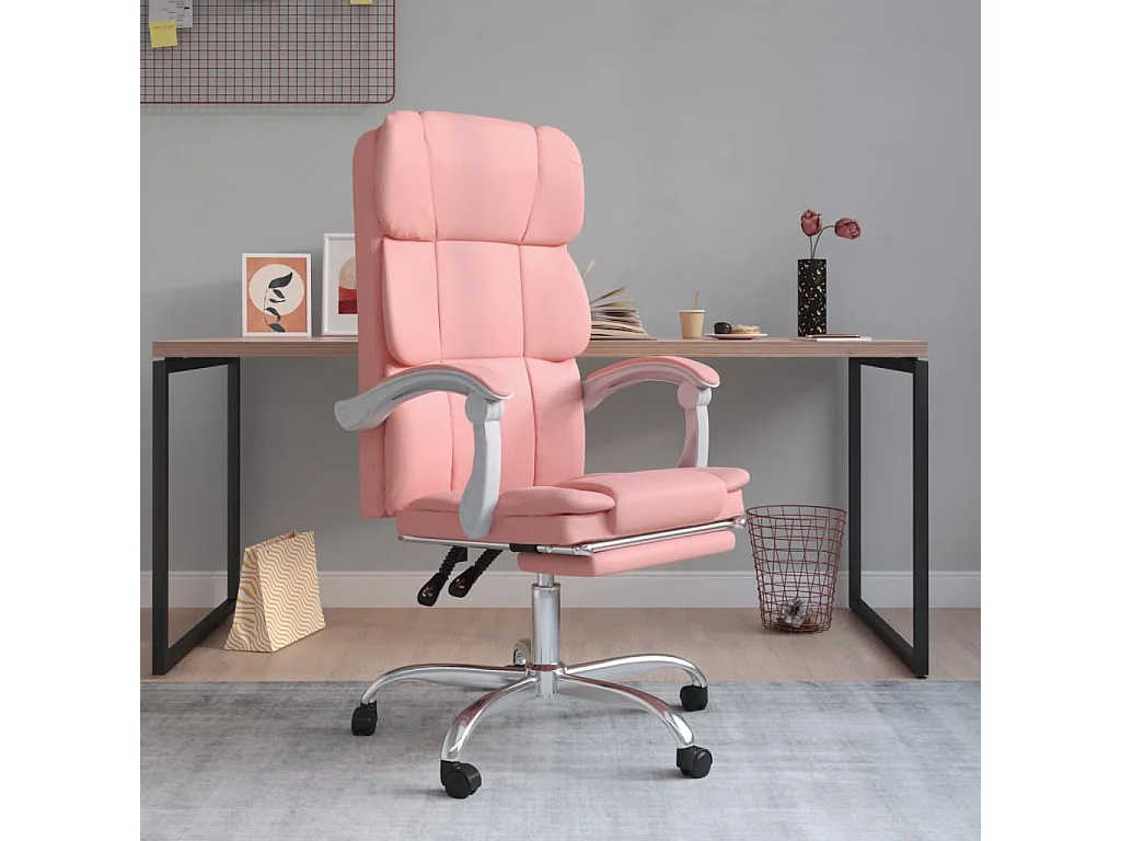 Fauteuil inclinable de bureau Rose Similicuir