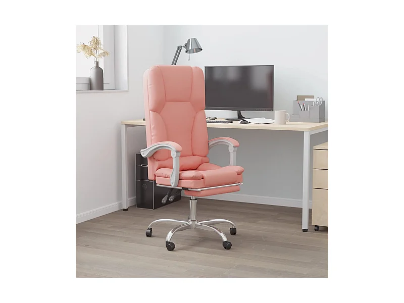 Fauteuil de massage inclinable de bureau Rose Similicuir