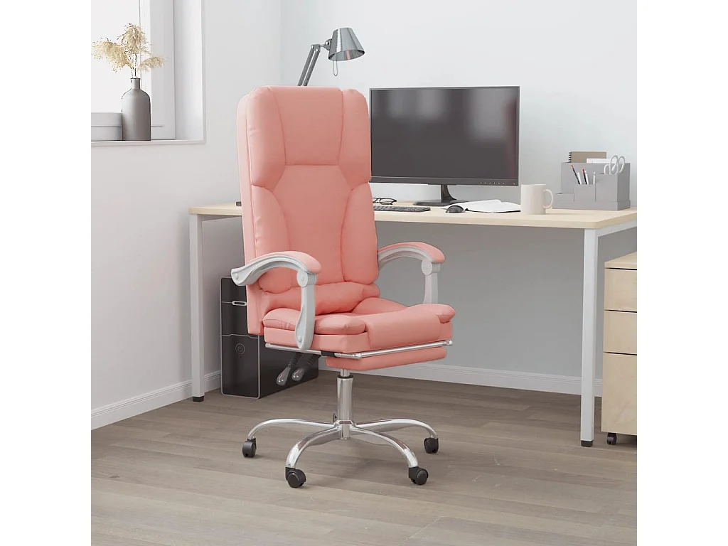 Fauteuil de massage inclinable de bureau Rose Similicuir