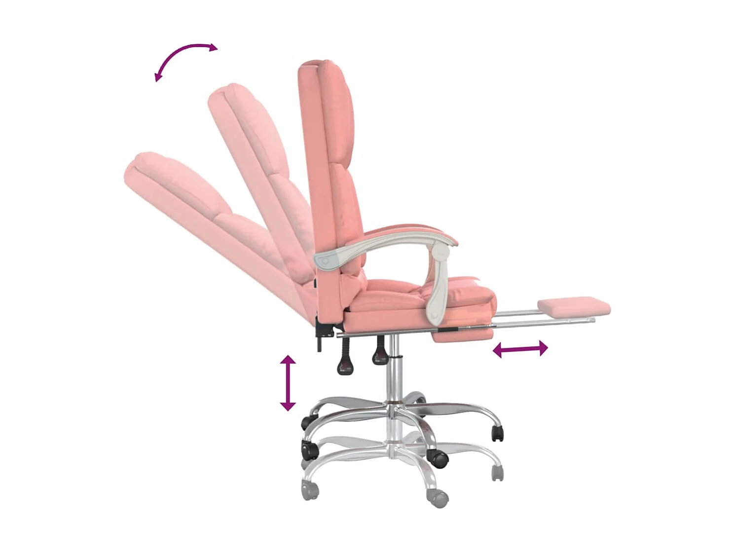 Fauteuil de massage inclinable de bureau Rose Similicuir