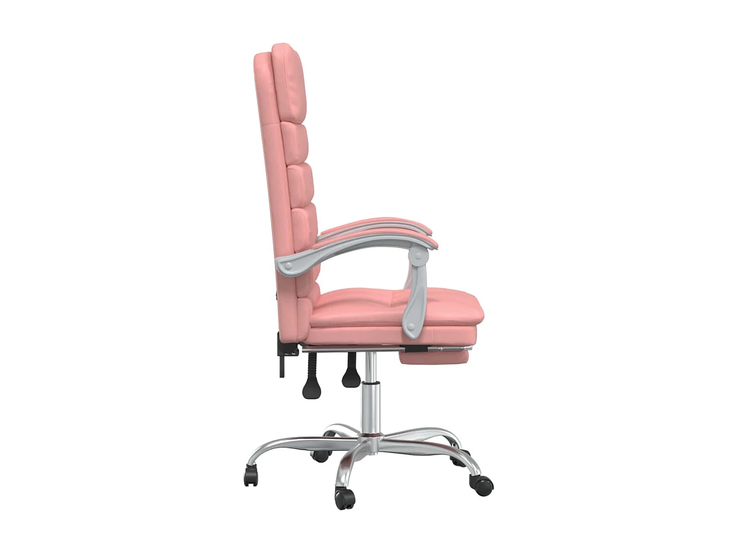 Silla de oficina reclinable masaje cuero sintético rosa