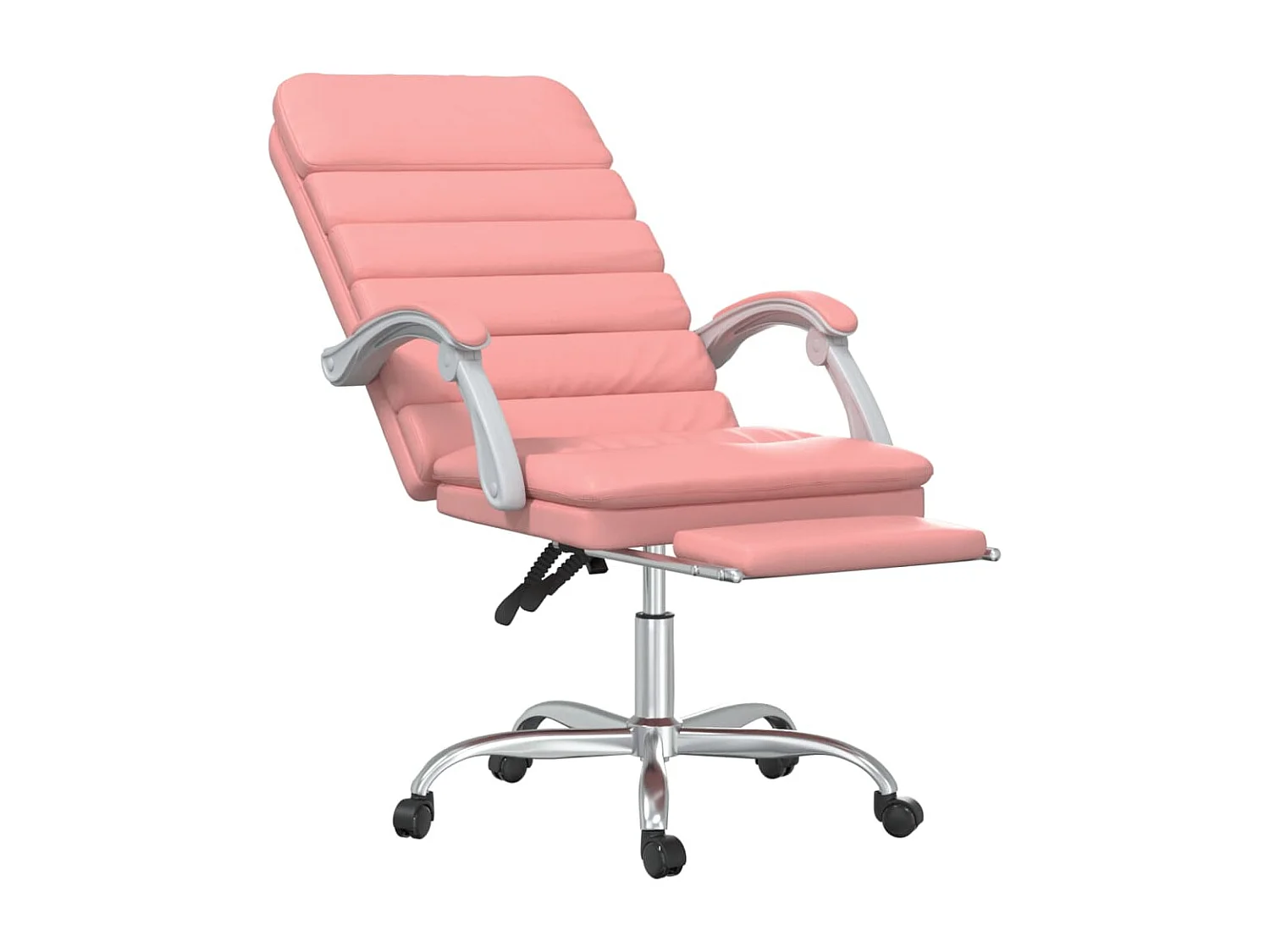 Silla de oficina reclinable masaje cuero sintético rosa