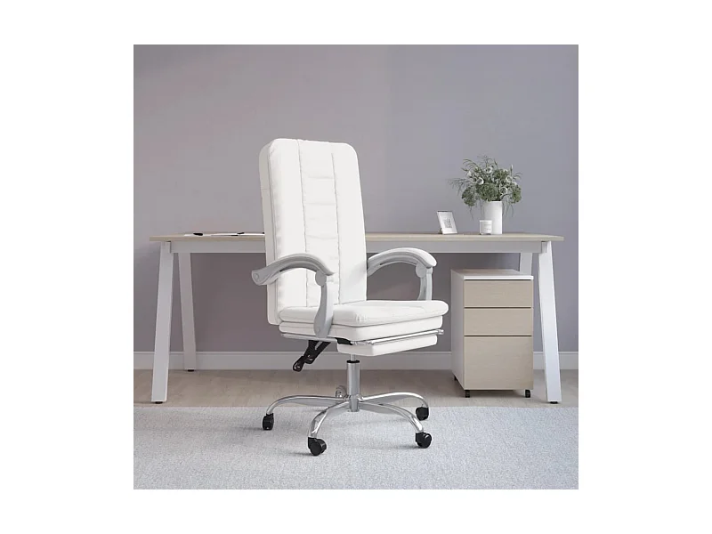 Fauteuil inclinable de bureau Blanc Similicuir
