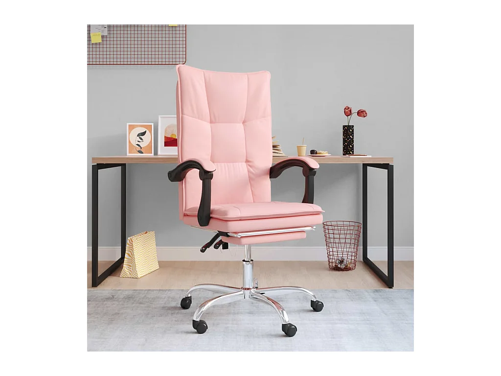 Fauteuil inclinable de bureau Rose Similicuir