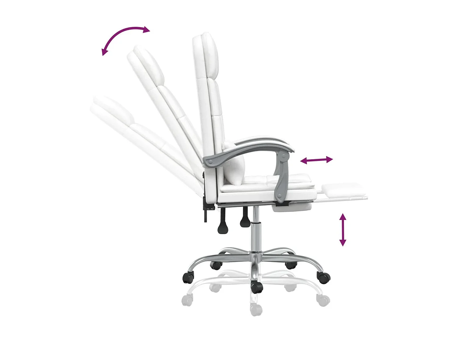 Fauteuil de massage inclinable de bureau Blanc Similicuir