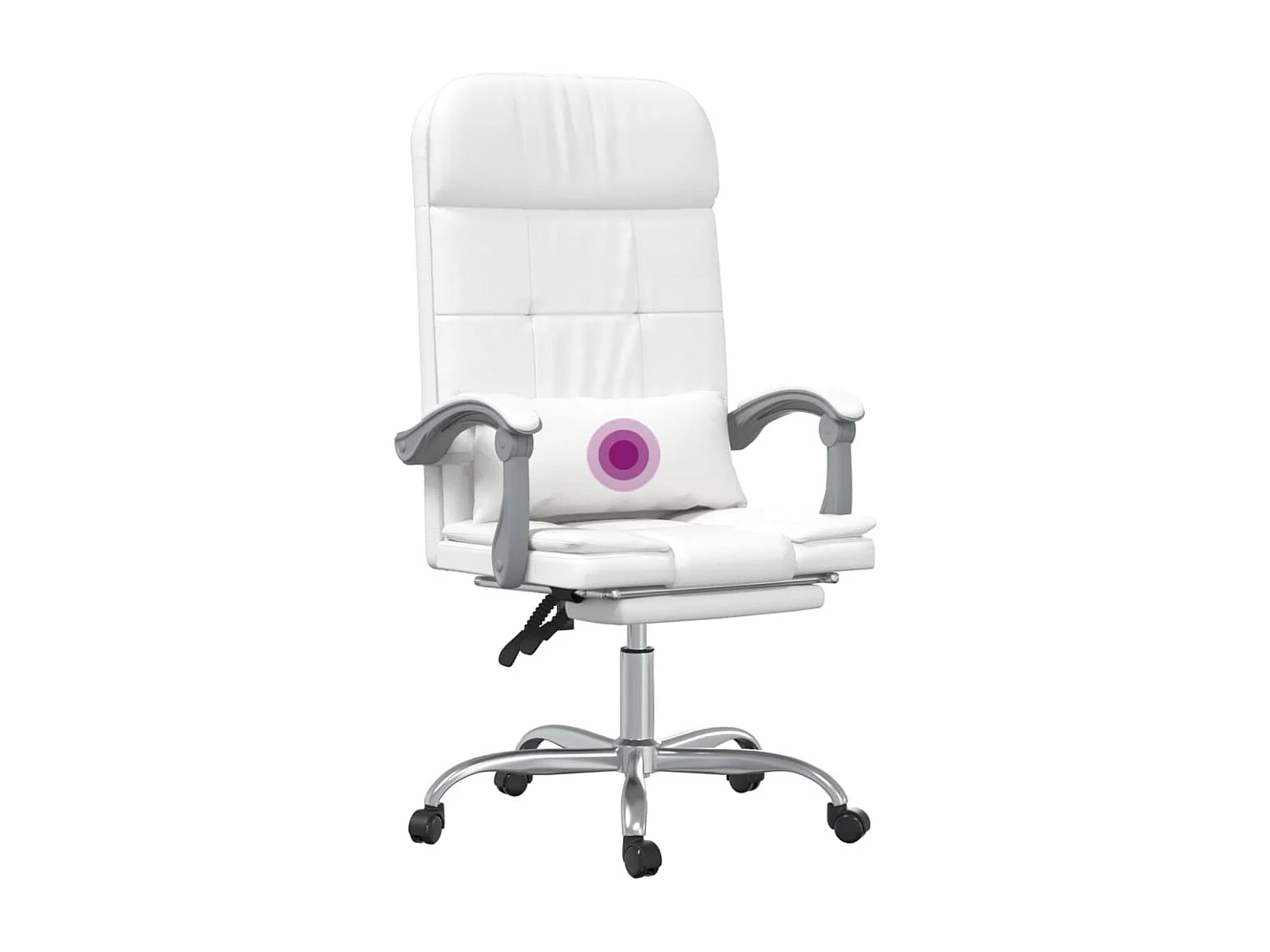 Fauteuil de massage inclinable de bureau Blanc Similicuir