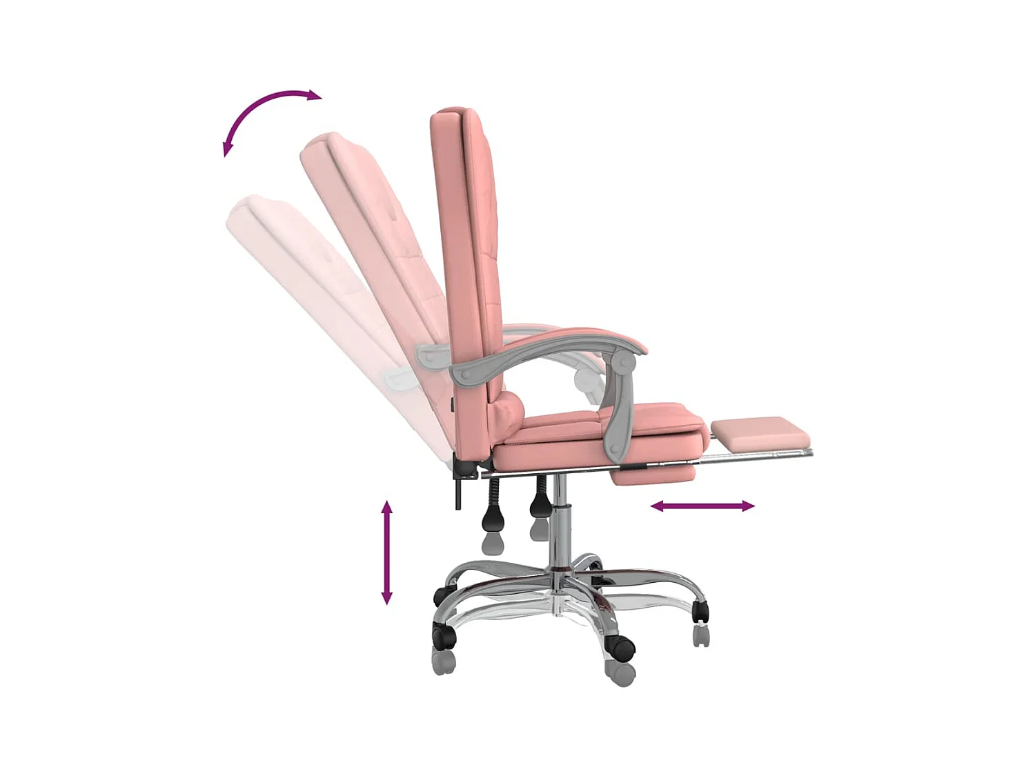 Fauteuil de massage inclinable de bureau Rose Similicuir