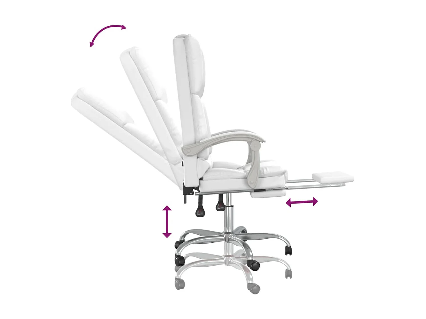 Fauteuil de massage inclinable de bureau Blanc Similicuir