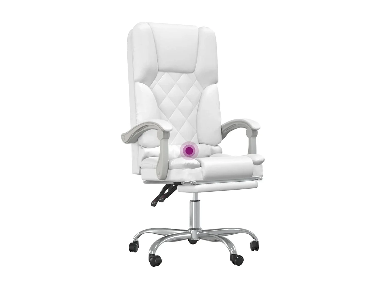 Fauteuil de massage inclinable de bureau Blanc Similicuir