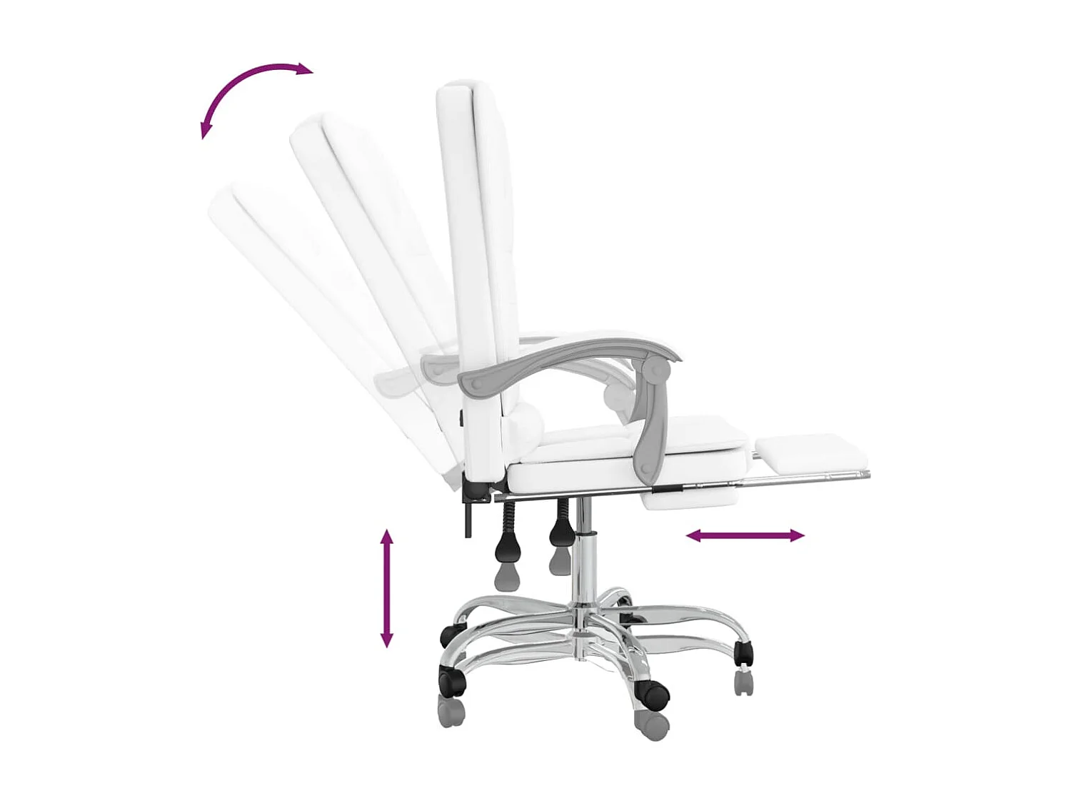 Fauteuil de massage inclinable de bureau Blanc Similicuir