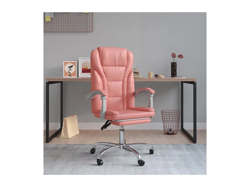 Fauteuil inclinable de bureau Rose Similicuir