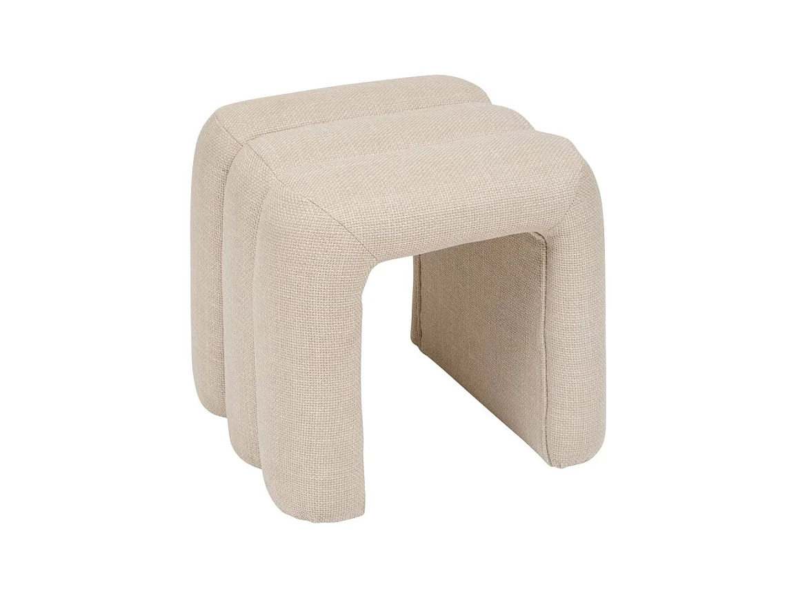 Pouf 3 Arches en Tissu "Sisco" 44cm Argile