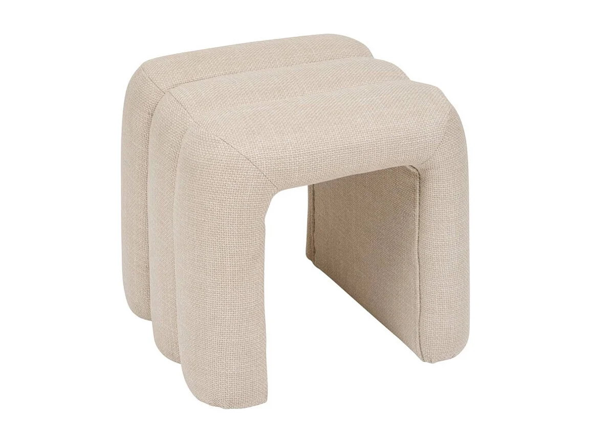 Pouf 3 Arches en Tissu "Sisco" 44cm Argile