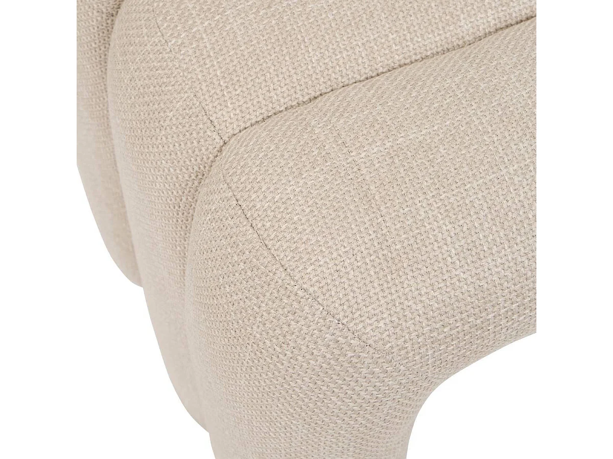 Pouf 3 Arches en Tissu "Sisco" 44cm Beige