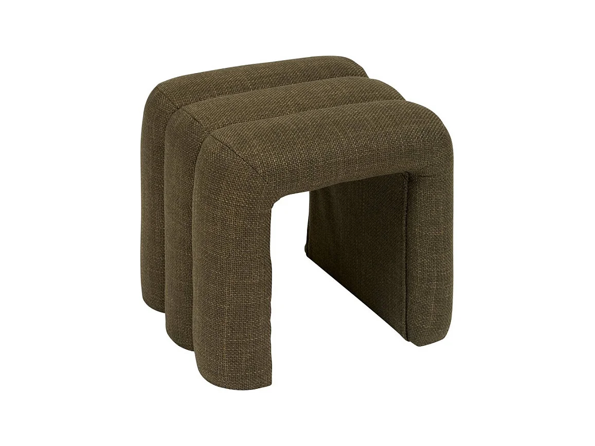 Pouf 3 Arches en Tissu "Sisco" 44cm Kaki