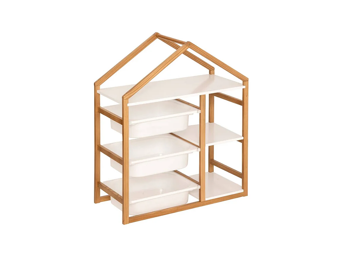 Bibliothèque Enfant Maison "Bako" 82cm Blanc