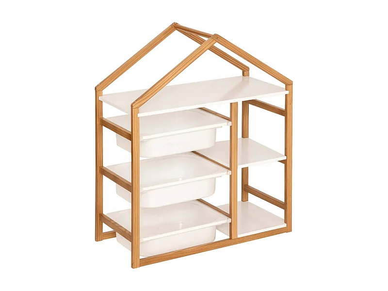 Bibliothèque Enfant Maison "Bako" 82cm Blanc