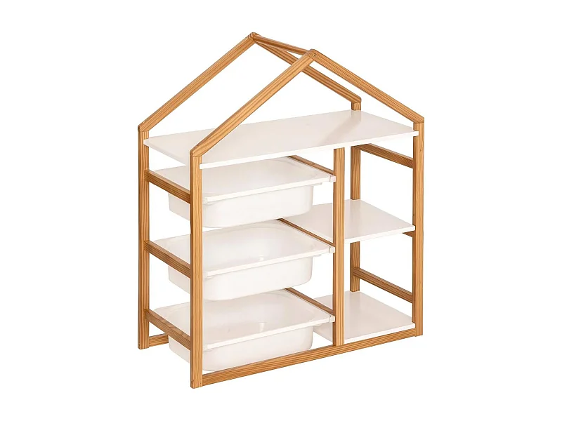 Bibliothèque Enfant Maison "Bako" 82cm Blanc