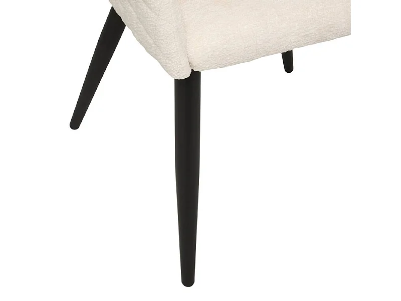 Fauteuil repas tissu chenille ivoire Marlo Atmosphera