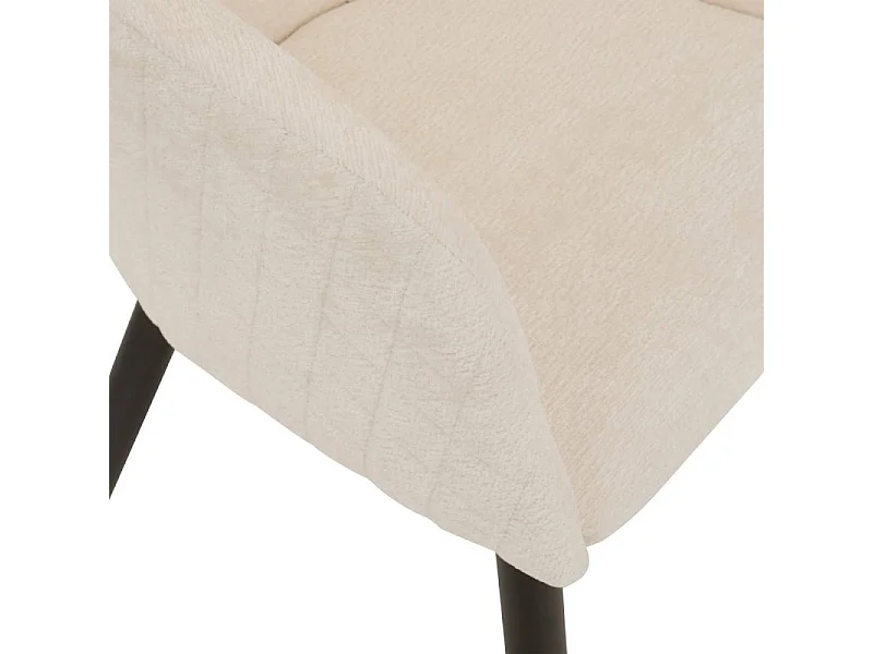 Fauteuil repas tissu chenille ivoire Marlo Atmosphera