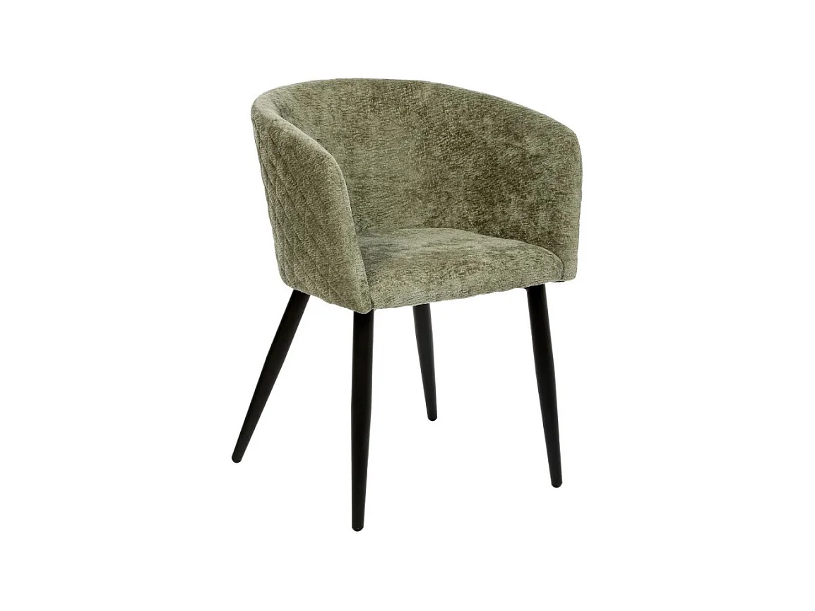 Fauteuil repas tissu chenille kaki Marlo Atmosphera