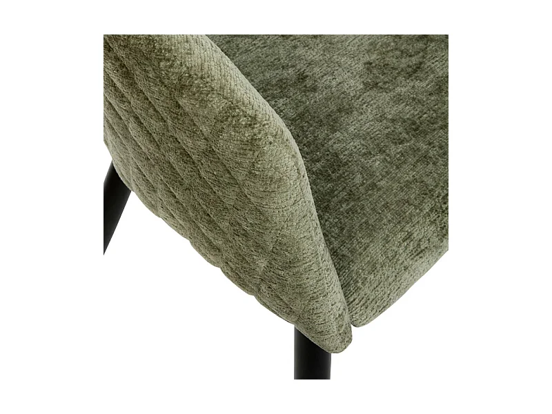 Fauteuil repas tissu chenille kaki Marlo Atmosphera