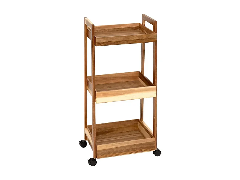 Desserte de Cuisine 3 Niveaux "Acacia" 84cm Marron