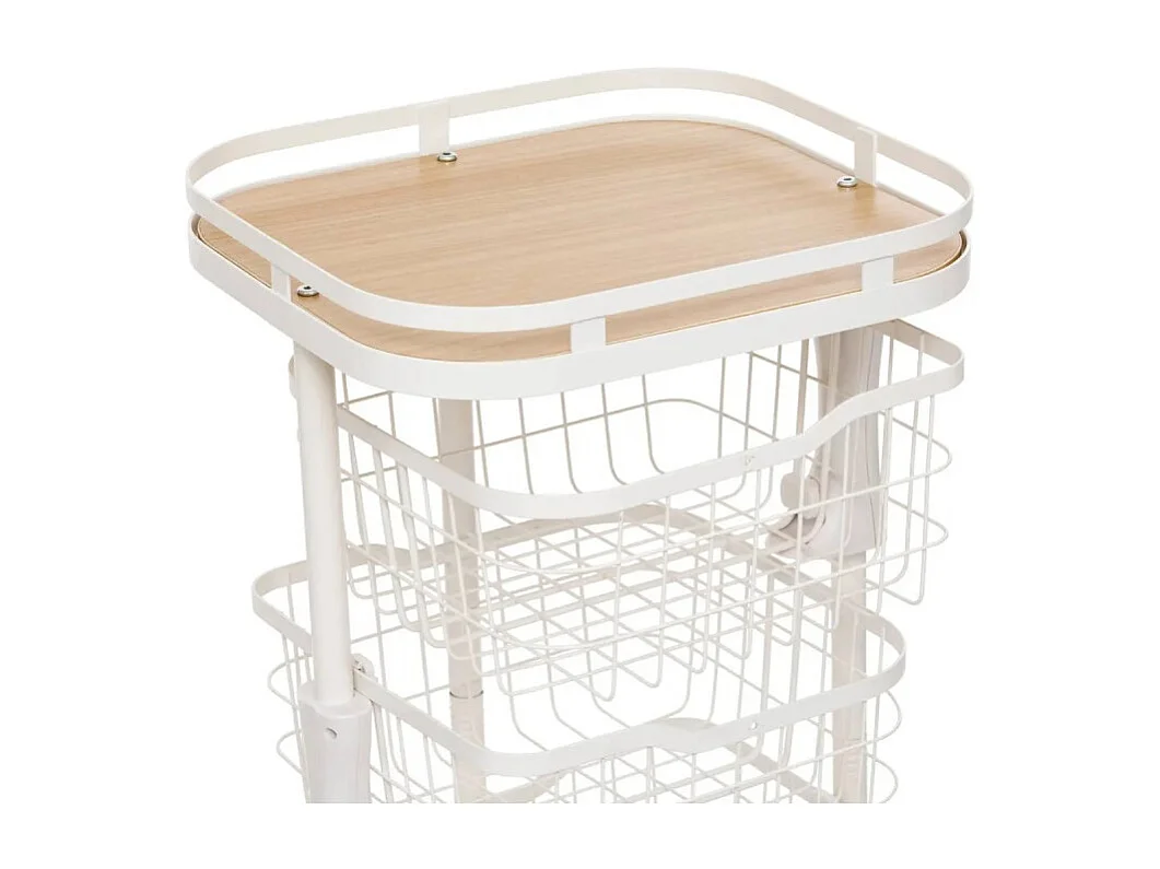 Desserte 5 Paniers Rotatifs "Balm" 93cm Blanc