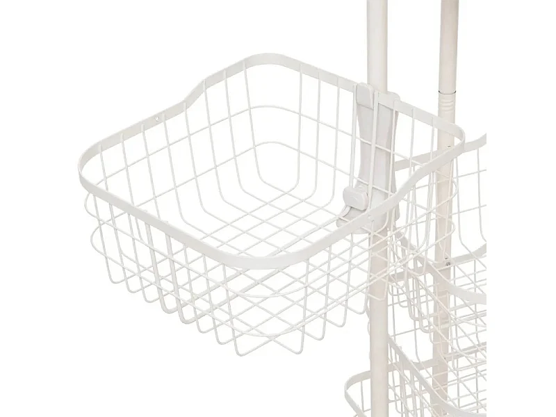 Desserte 5 Paniers Rotatifs "Balm" 93cm Blanc