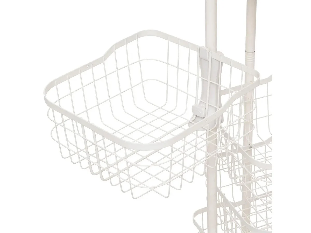 Desserte 5 Paniers Rotatifs "Balm" 93cm Blanc