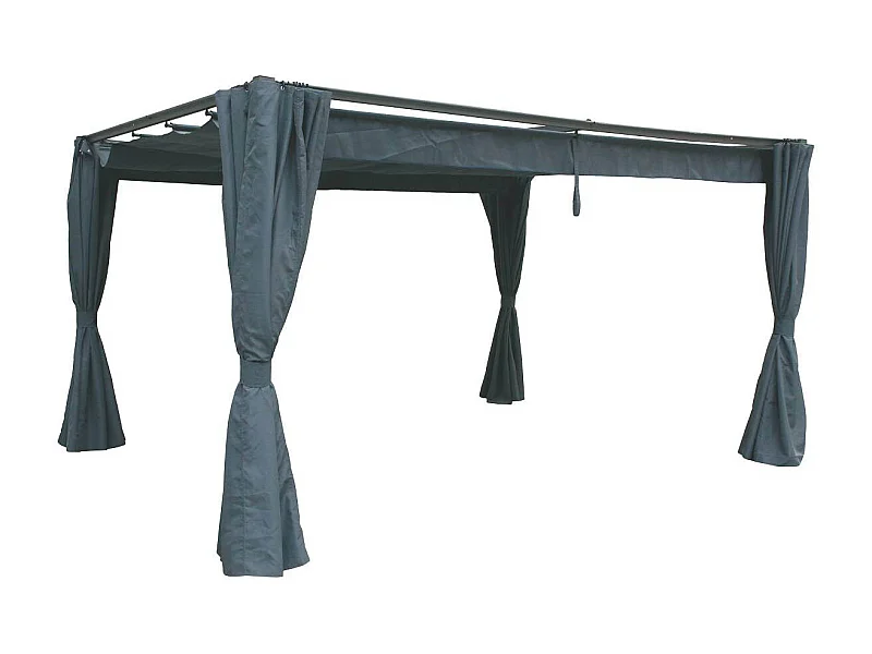 Jeu de 4 rideaux pour tonnelle Palmeira 4 x 3 m Ardoise - Hespéride