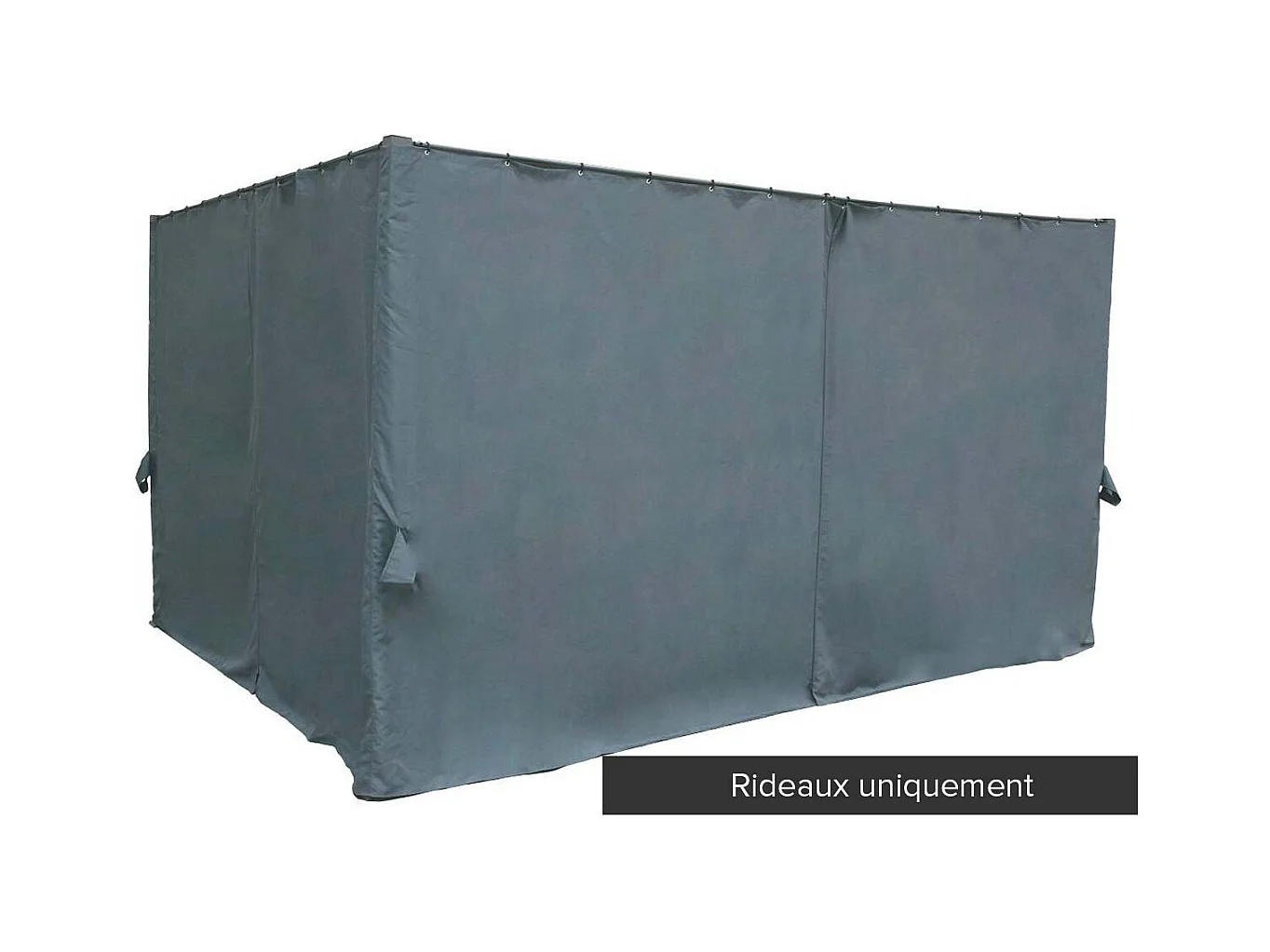 Jeu de 4 rideaux pour tonnelle Palmeira 4 x 3 m Ardoise - Hespéride