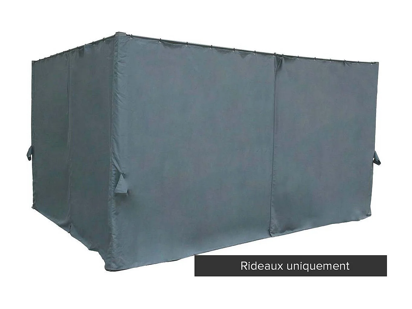 Jeu de 4 rideaux pour tonnelle Palmeira 4 x 3 m Ardoise - Hespéride