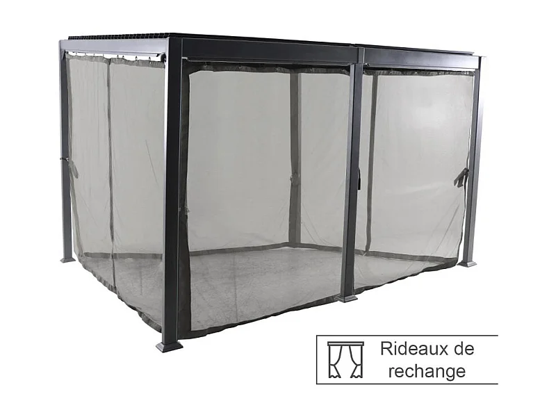 Rideaux moustiquaires pour tonnelle 4x3 m Avila Hespéride