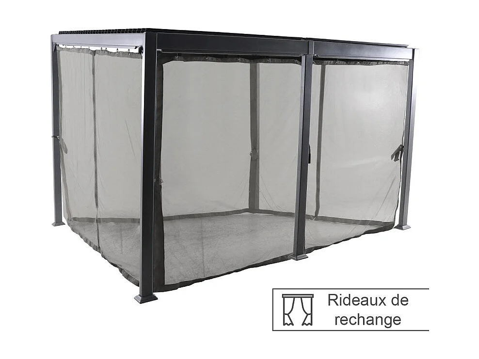 Rideaux moustiquaires pour tonnelle 4x3 m Avila Hespéride