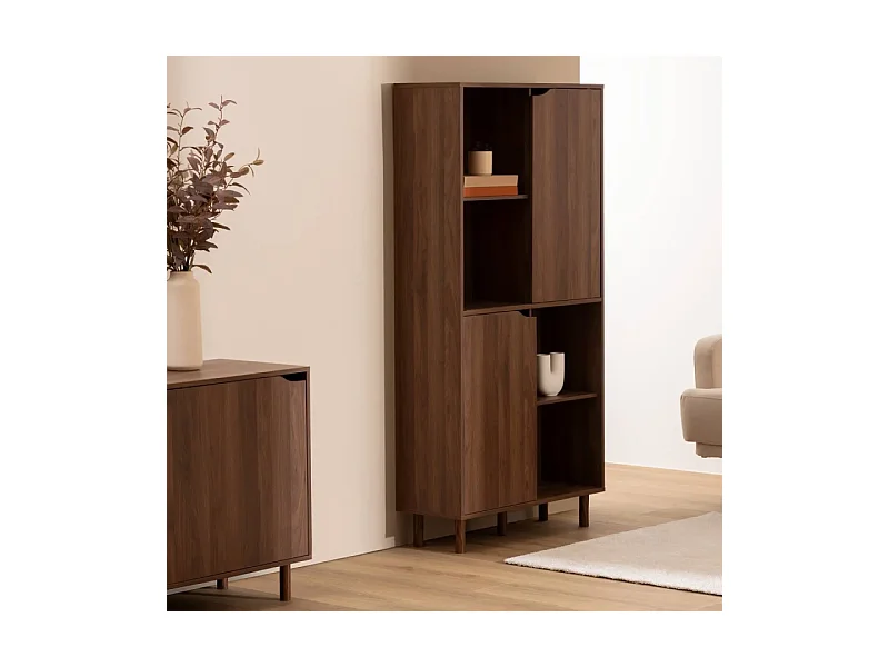 Bibliothèque 8 Niches "Slidy" 159cm Marron