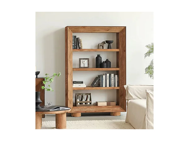 Étagère / Bibliothèque H.183 cm en bois de pin recyclé massif - CHALET