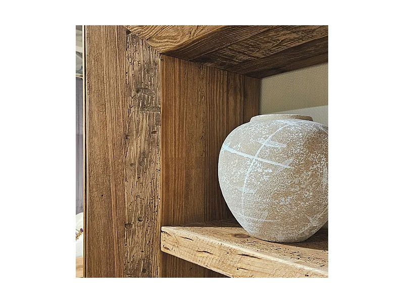 Étagère / Bibliothèque H.183 cm en bois de pin recyclé massif - CHALET