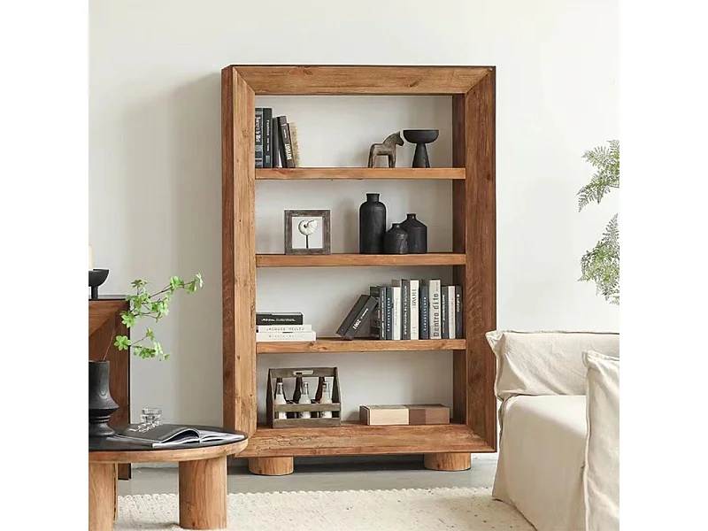 Étagère / Bibliothèque H.183 cm en bois de pin recyclé massif - CHALET